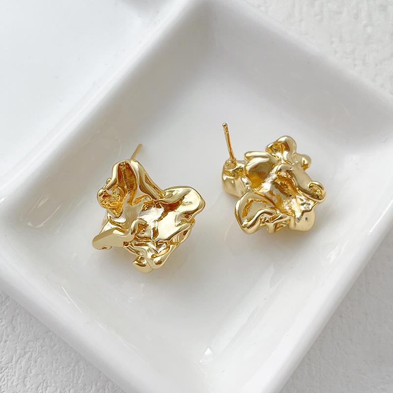 Wholesale 14K Gold Filled Color Preservation Real Gold Plated Baroque Style Irregular DIY Earrings Accessories
